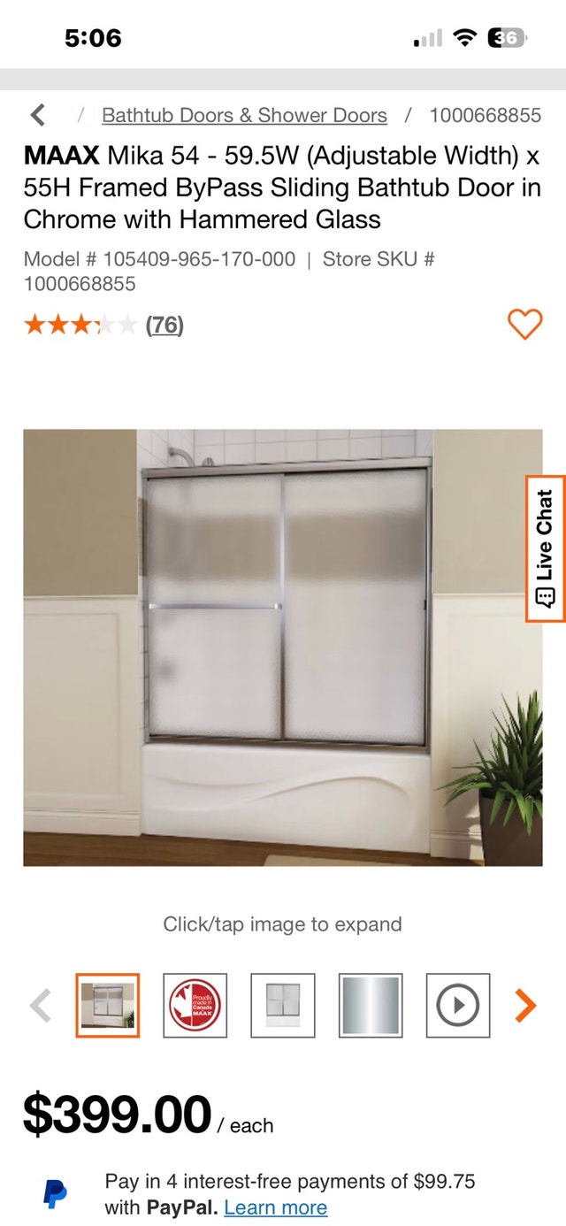 Maxx Shower Door For The Bathtub