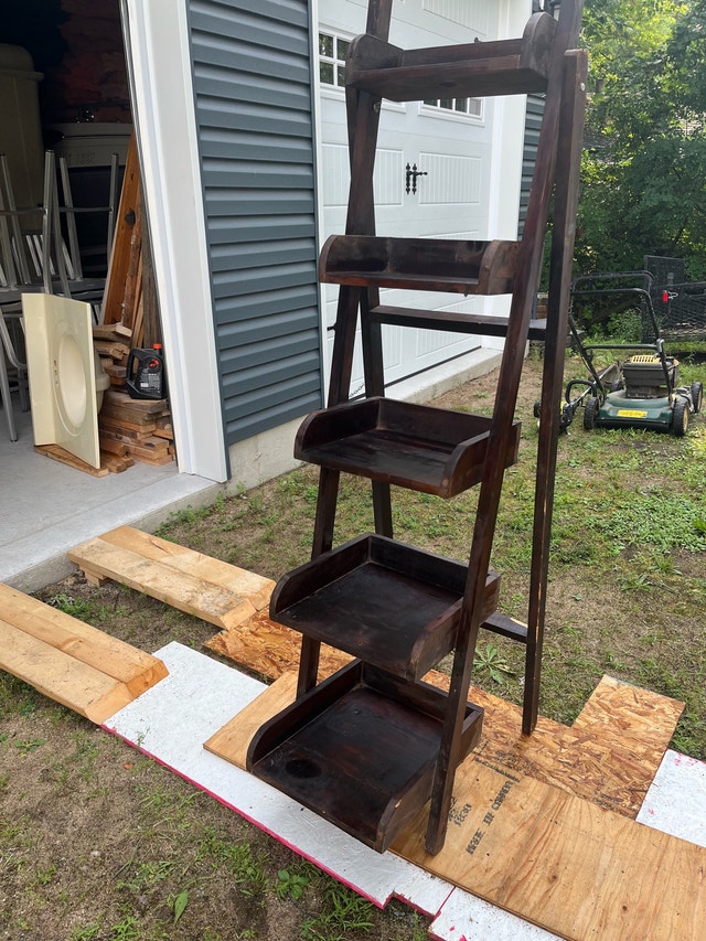 5 Tier Vintage Wooden Ladder Shelves