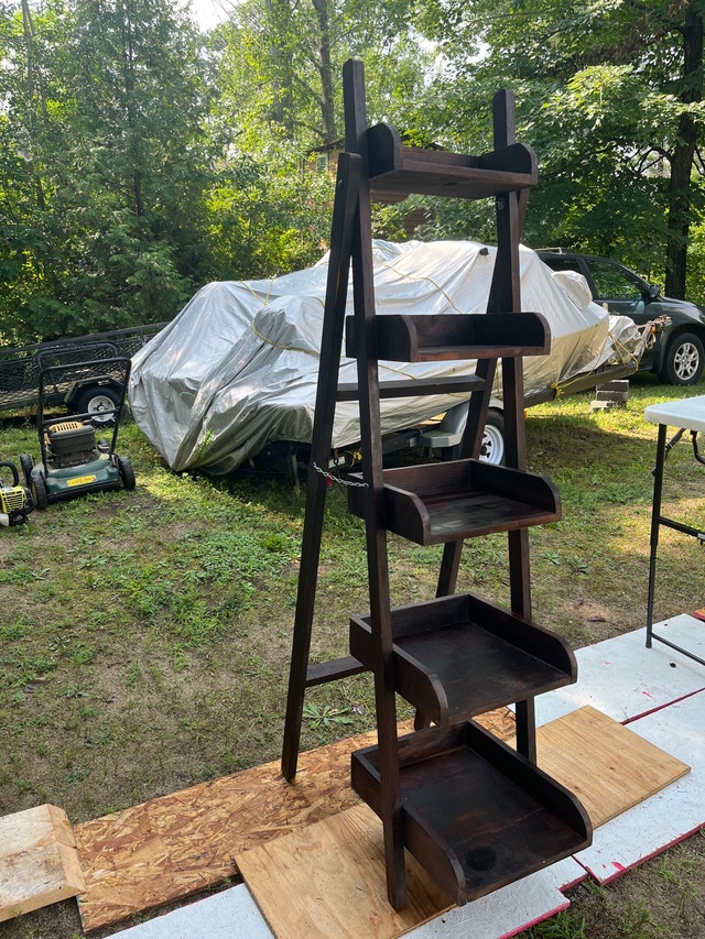 5 Tier Vintage Wooden Ladder Shelves - photo 2