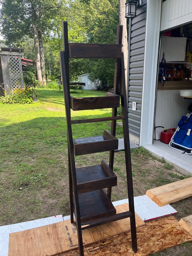 5 Tier Vintage Wooden Ladder Shelves - photo 3