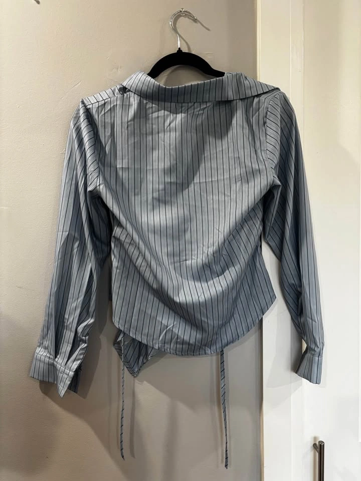 Office Siren Light Blue Dress Shirt Blouse XS - photo 2