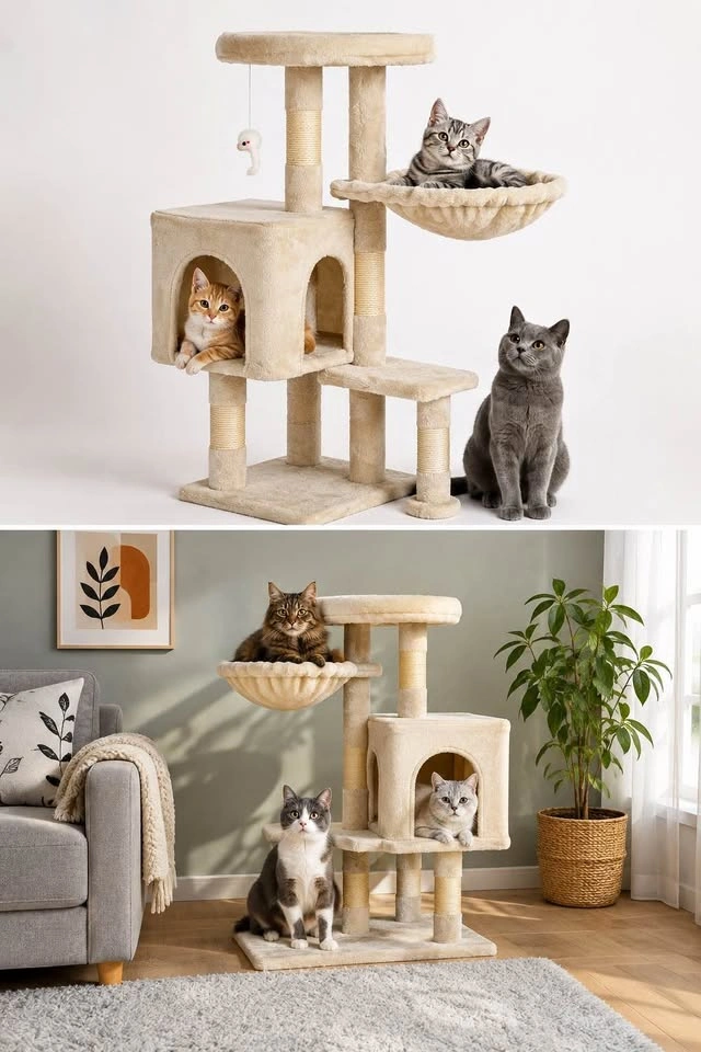 Brand New BestPet 38” Cat Tree Tower – Beige