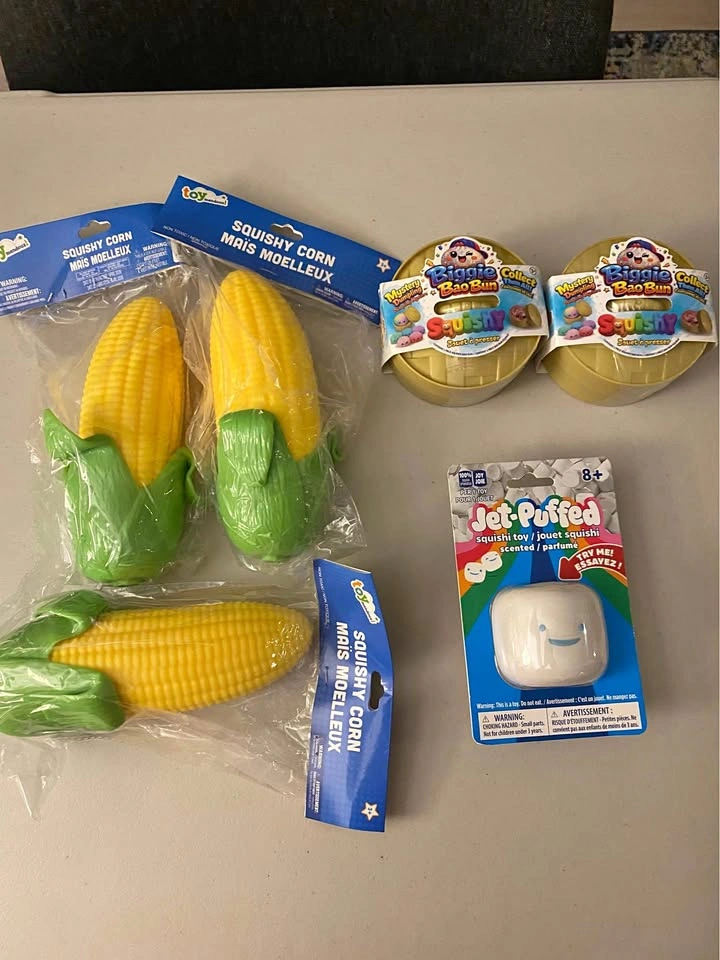 Toy-mendous Squishy Corn, Biggie Bao Bun, and Jet-Puffed Squishy