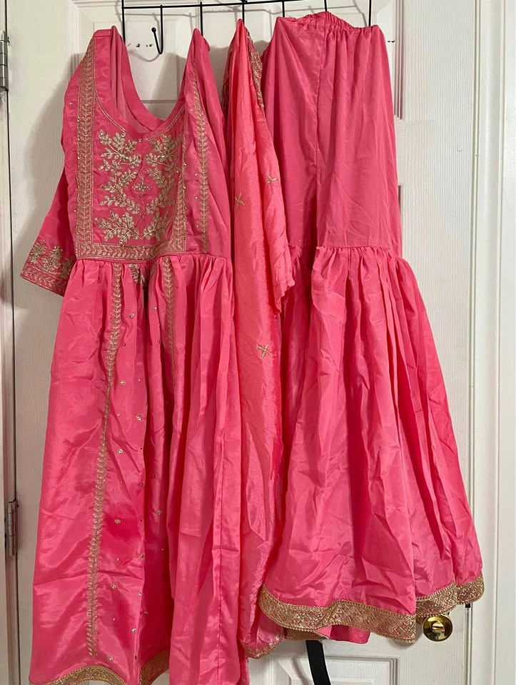 Light Pink Frock Suit with Garara