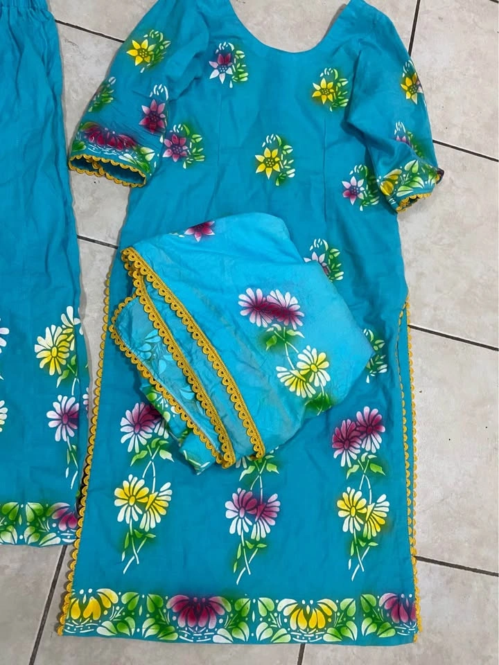 Cotton Handpainted Suit - photo 3