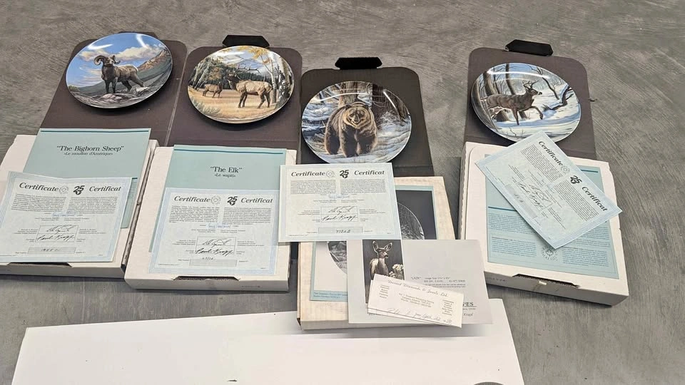 Dominion China Paul Krapf Wild and Free Collector Plates (4)
