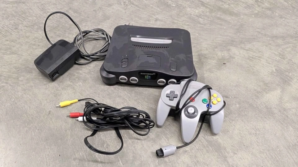 Nintendo 64 Console + 2 Original Controllers & Cables
