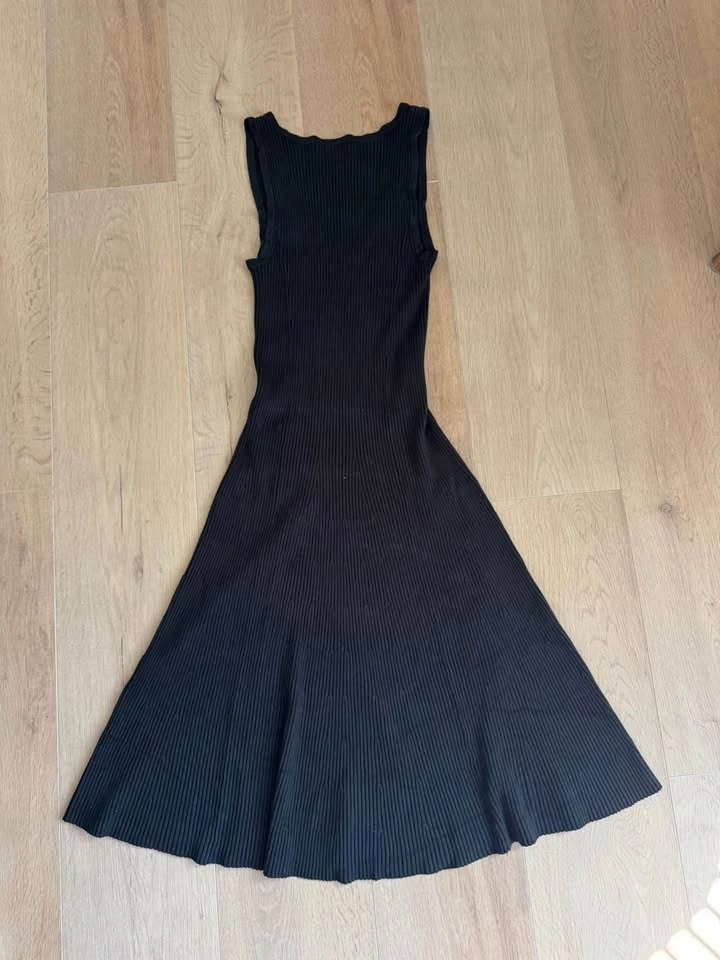 Black Ribbed Knit Midi Dress - photo 4