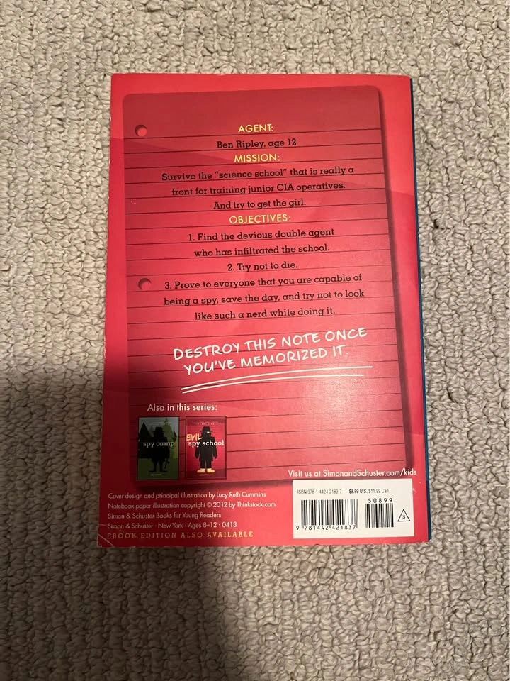 Spy School By Stuart Gibbs Kids Novel Book - photo 2