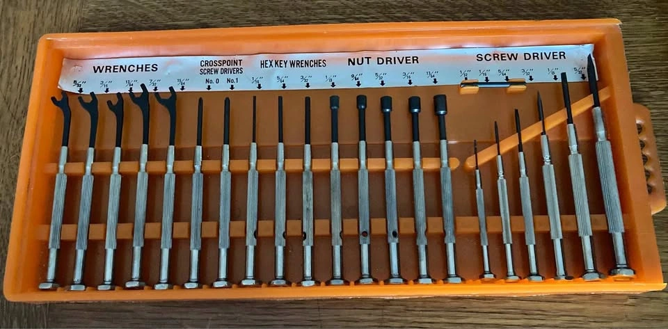 Vintage 21-Piece Complete Mini Precision Tool Set - All Metal Ha
