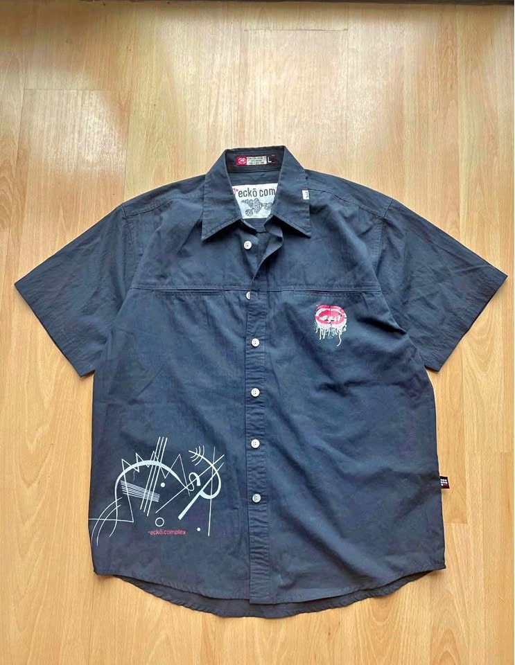 Ecko Unltd. Complex Short Sleeve Button-Up Shirt - Size Large