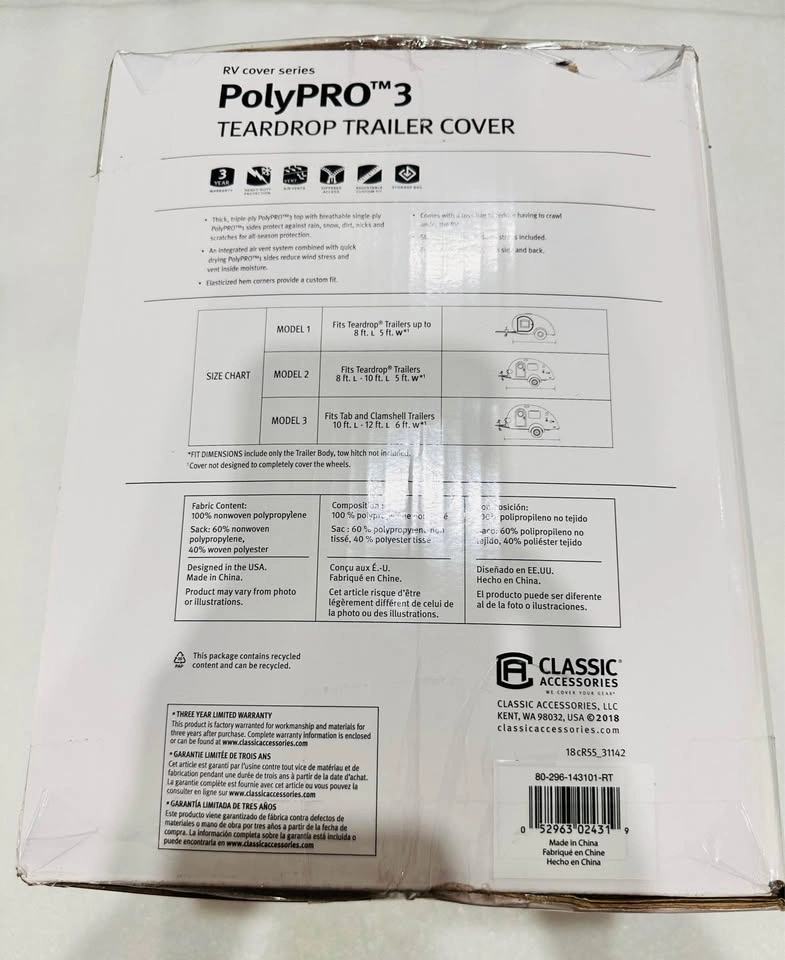 Classic Accessories PolyPro III Teardrop Trailer Cover – Up to 9 - photo 4