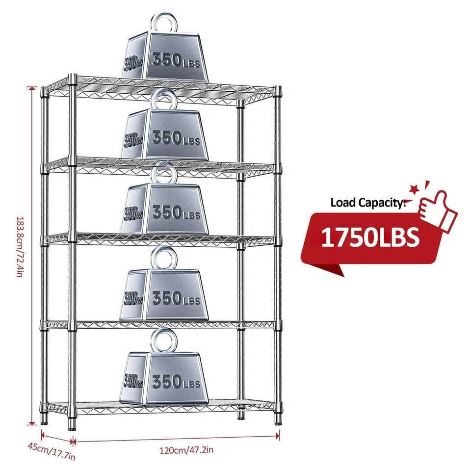 5-Tier Heavy Duty Metal Storage Shelving Unit – Brand New - photo 3