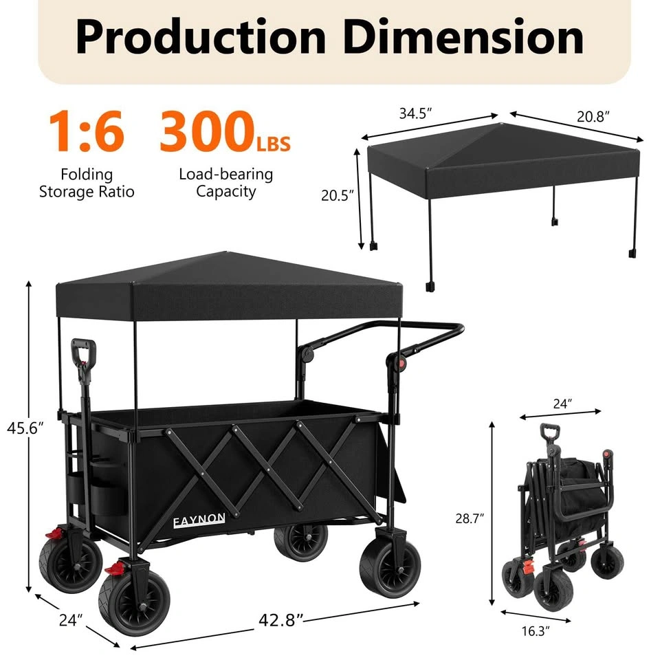 3-in-1 Collapsible Wagon – 300 lb Capacity - photo 3