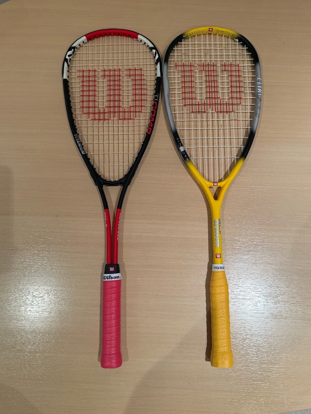 Wilson Ti Comp and Ultra Pro Squash Rackets - New Grips