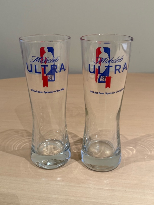 Michelob Ultra NBA Beer Pilsner Glasses - Set of 2 - photo 2