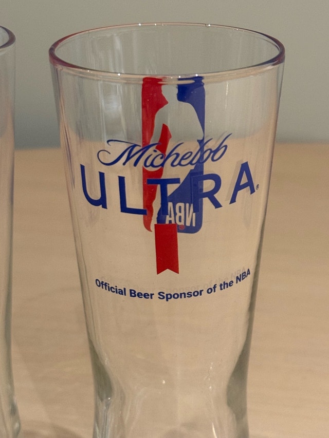 Michelob Ultra NBA Beer Pilsner Glasses - Set of 2 - photo 4