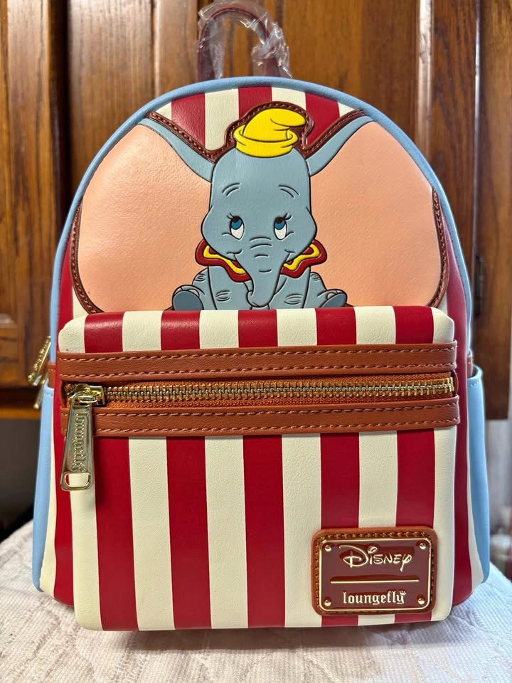 Loungefly Disney Dumbo Star of the Show striped mini backpack
