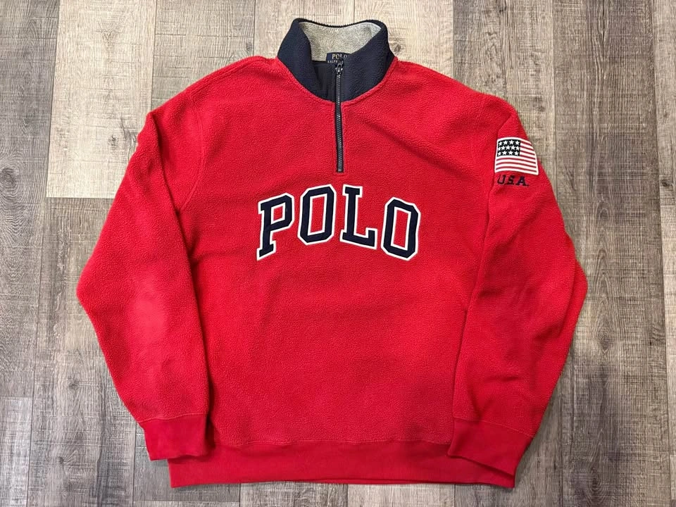 Men’s POLO RALPH LAUREN 1/4 Zip Fleece Sweatshirt XL