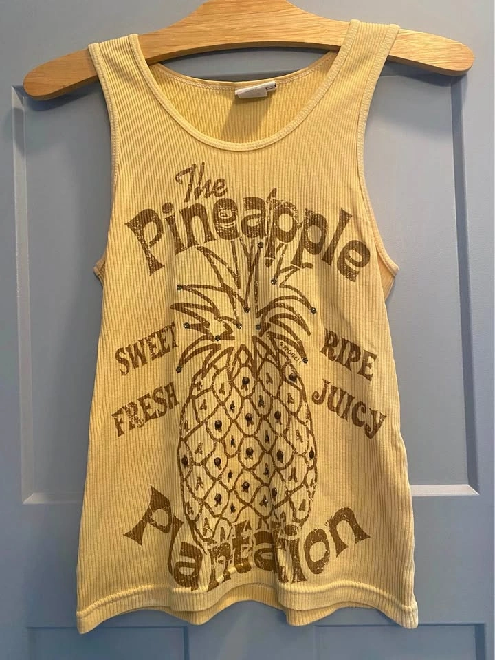 Project E Pineapple Plantation Ribbed Tank Top Cotton Size S