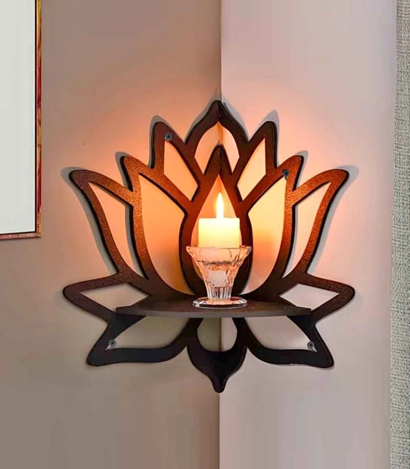 Lotus Wall Corner Cabinet – Elegant & Unique Home Decor