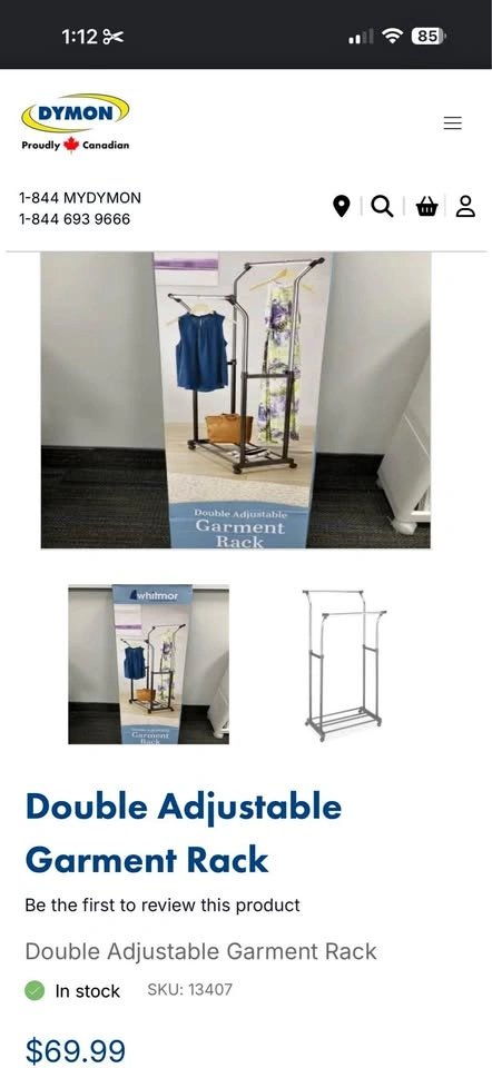 Adjustable garment rack