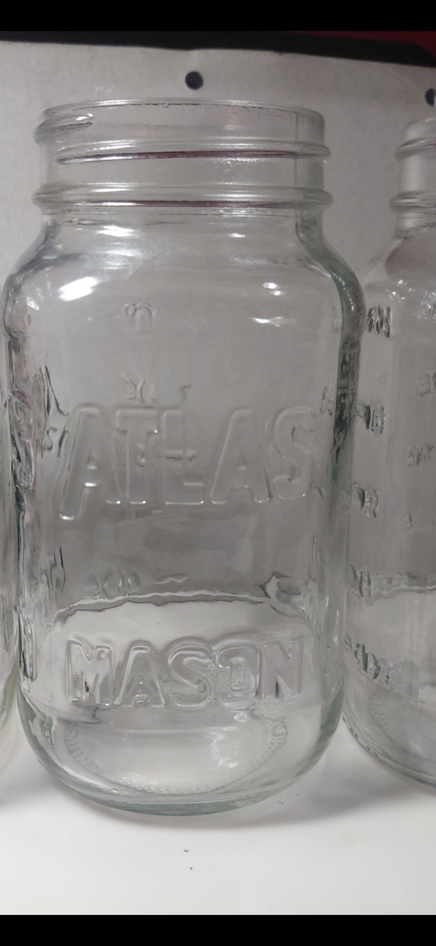 Vintage clear glass Atlas Mason canning jars - photo 2