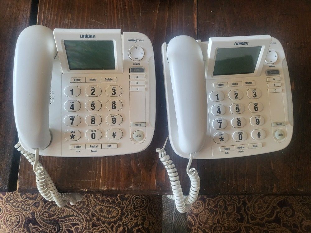 2 Uniden CEZ260W Big Button Desktop Corded Phones - photo 4