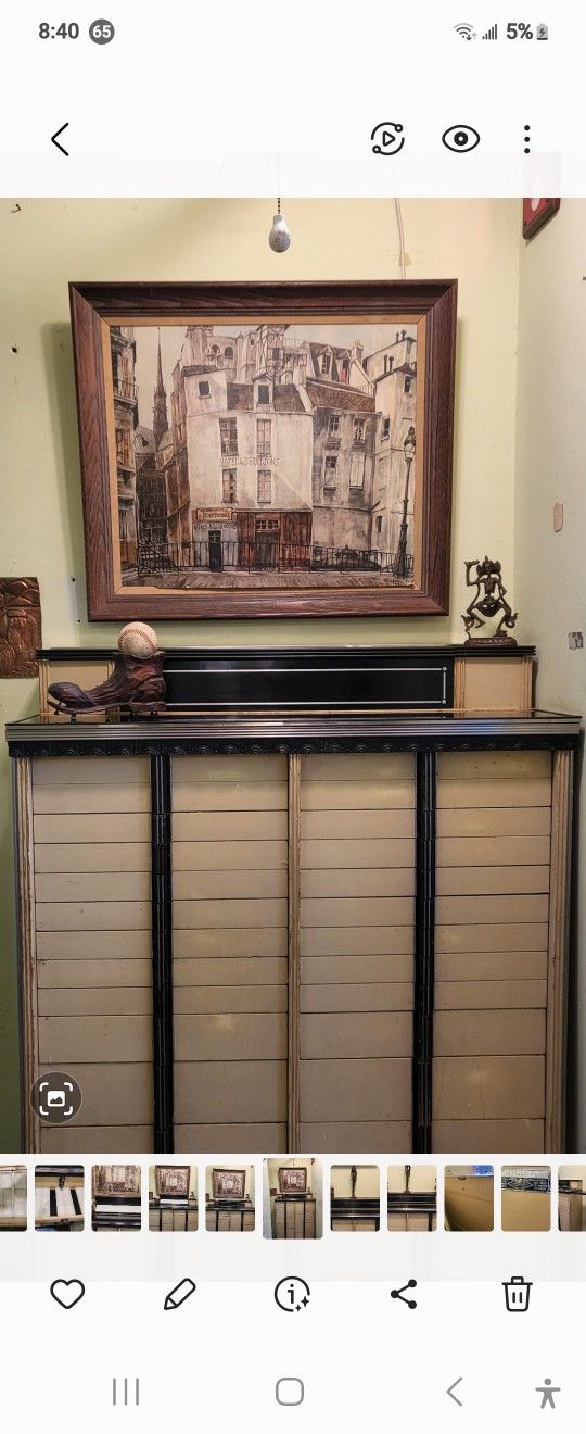 The American Cabinet Co. Dental Medical Cabinet with milk glass