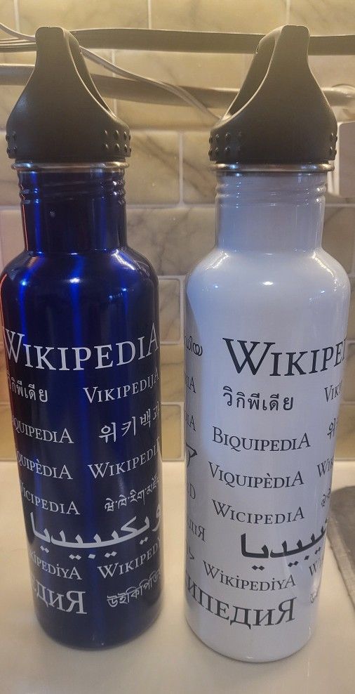 h2go 24oz Rare Wikipedia Logo Cold Steel Travel Water Bottle