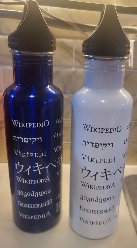 h2go 24oz Rare Wikipedia Logo Cold Steel Travel Water Bottle - photo 3
