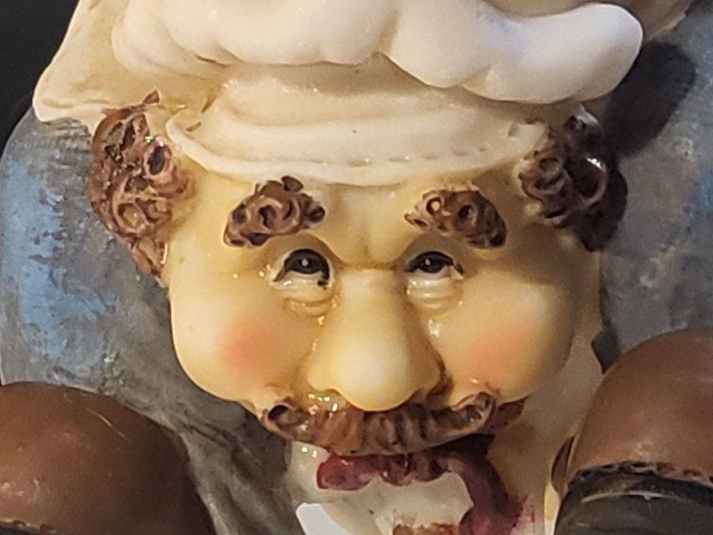 Vintage 3 Chefs Fighting Ceramic Figurine