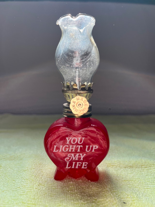 Vintage Heart-Shaped Oil Lamp