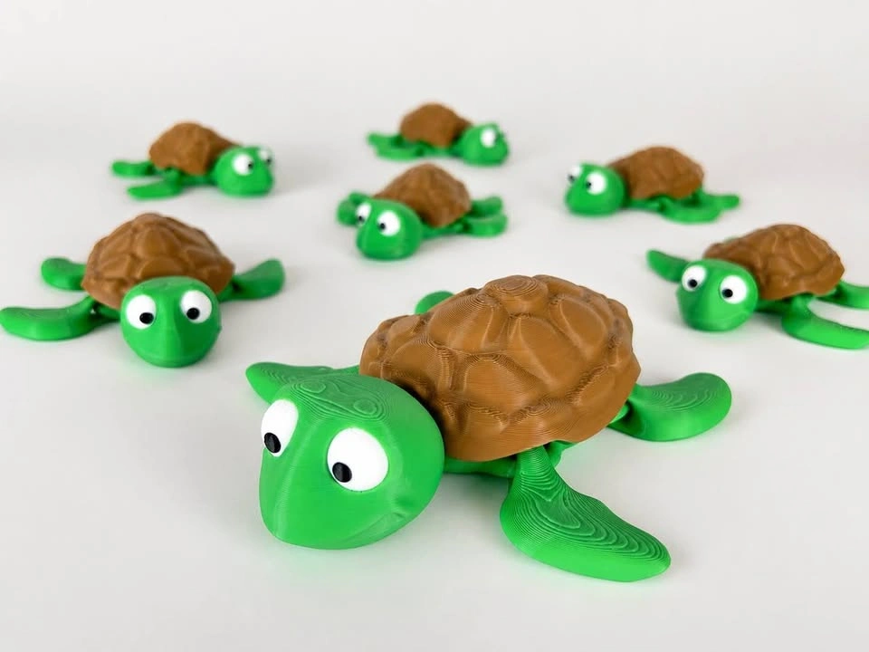 3D Printed Articulated Turtle Fidget Toy