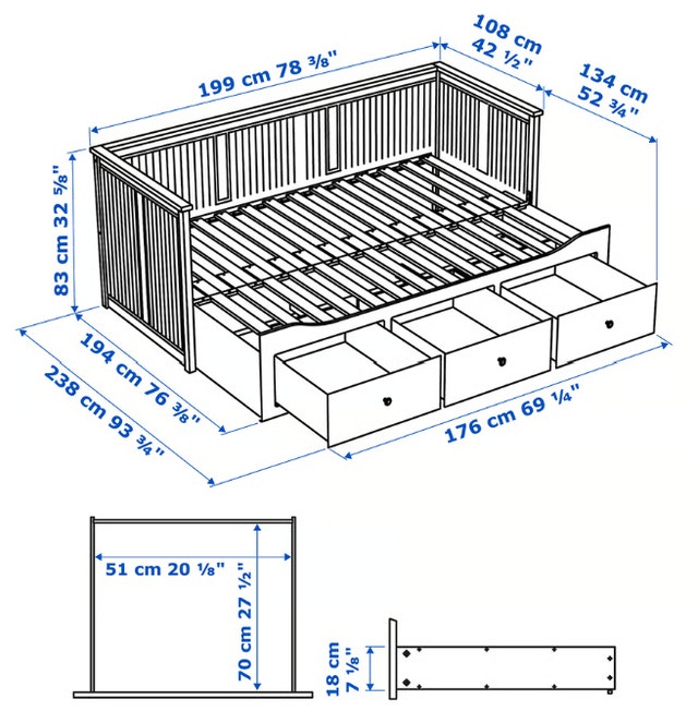 IKEA HEMNES Daybed with 3 drawers/2 mattresses, Twin - photo 2