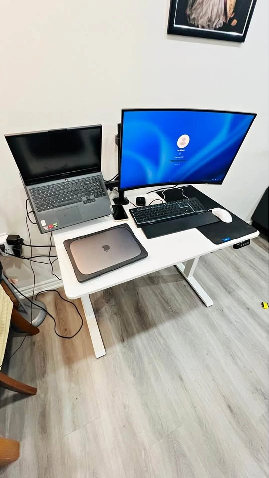 White Electric Standing Desk