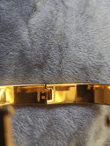 Hermès Clic Clac H Hinged Enamel Bangle Bracelet Gold Orange - photo 3