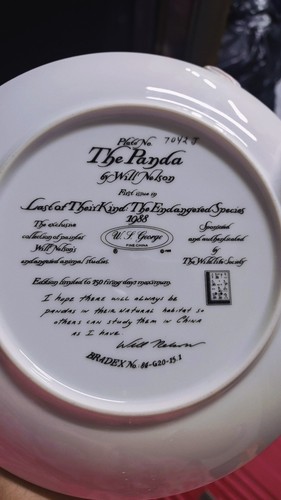 W.S. George The Panda Collector Plate Bradex 84-G20-15.1 - photo 3