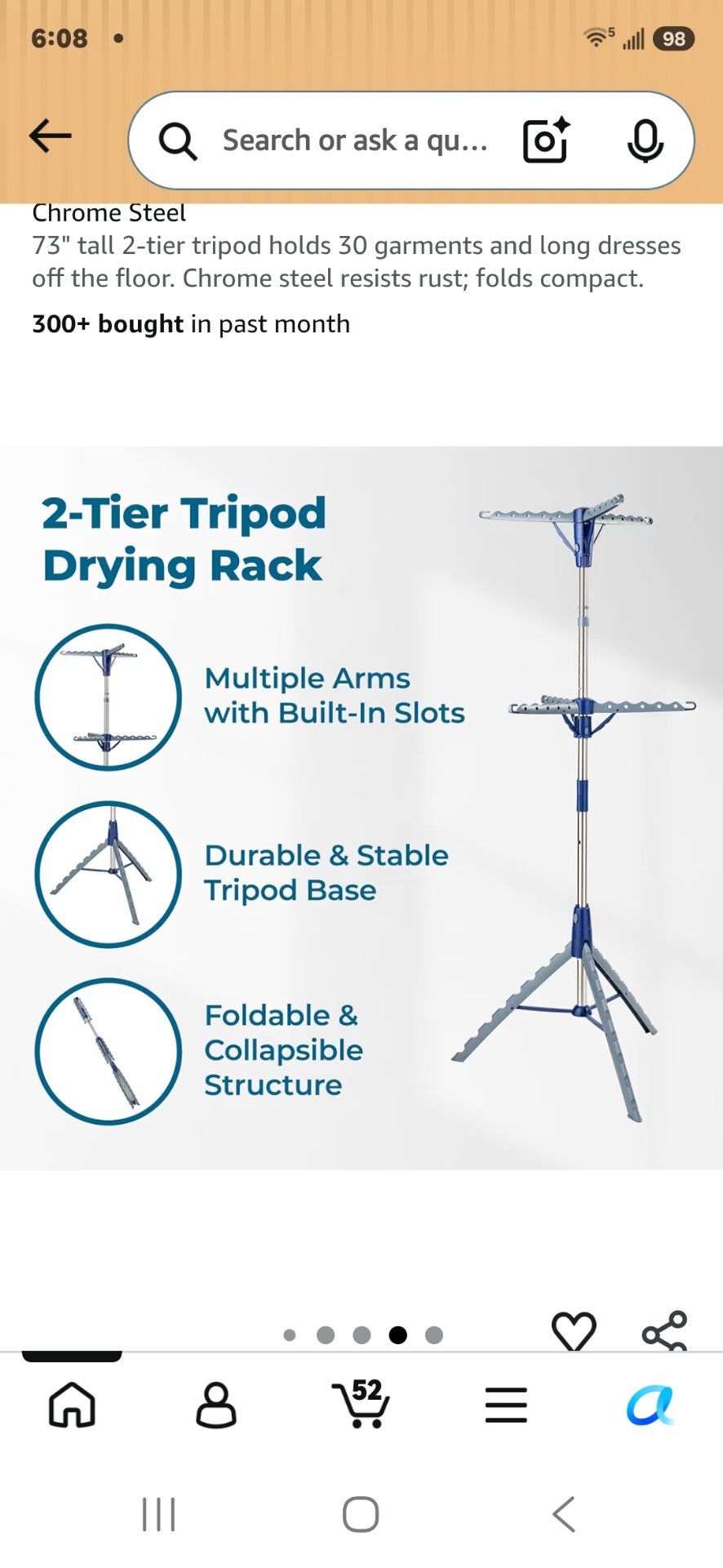 2-tier tripod clothes drying rack - photo 2