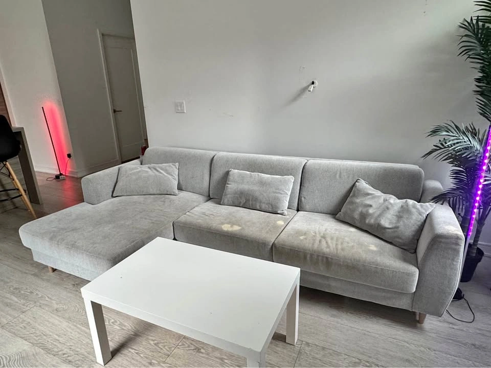 IKEA Sectional Sofa + Coffee Table – Living Room Set