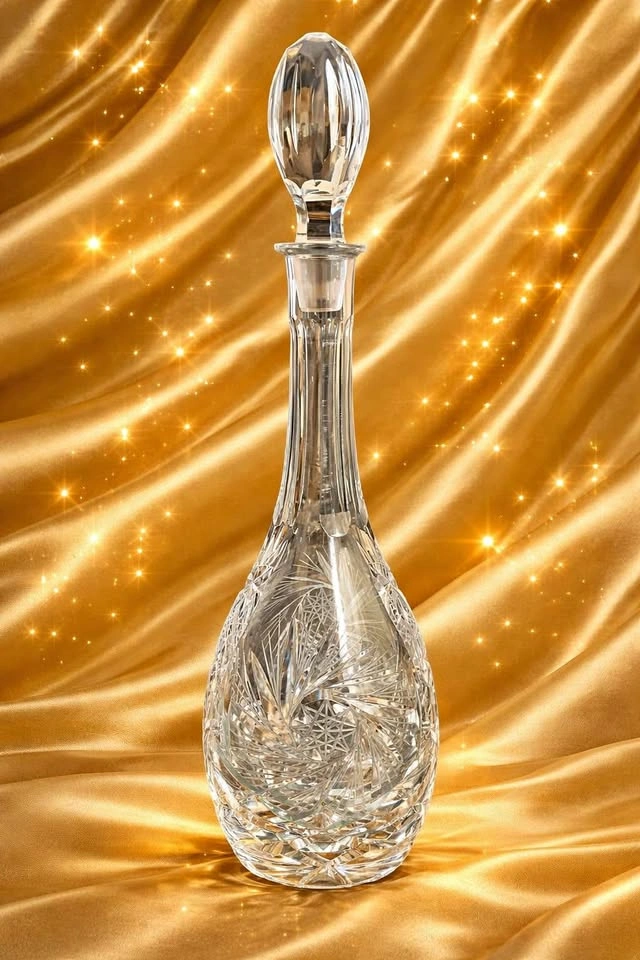 Vintage Cut Crystal Wine Decanter