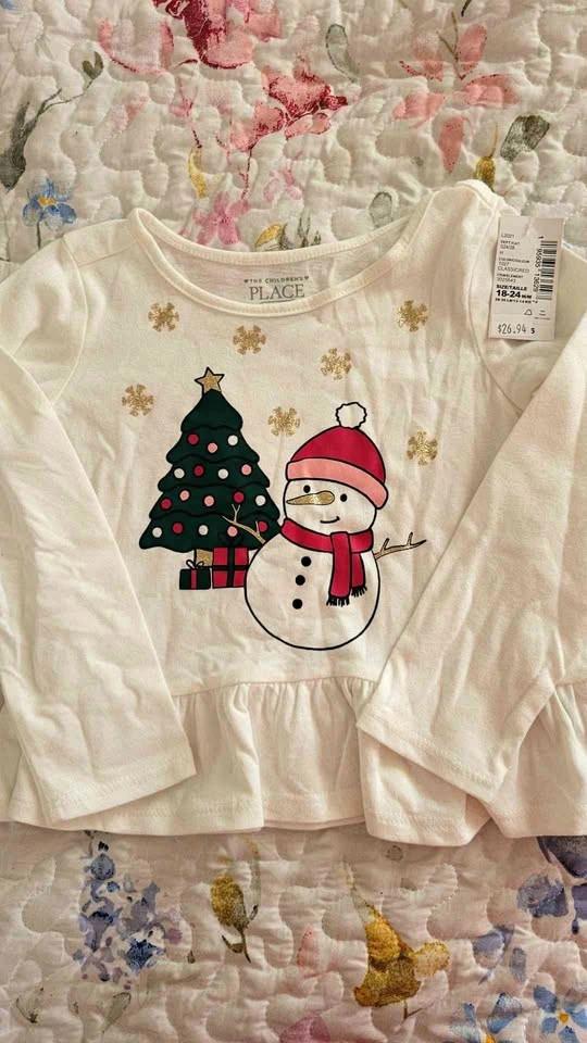 NEW Children's Place 18-24M Snowman Christmas Top