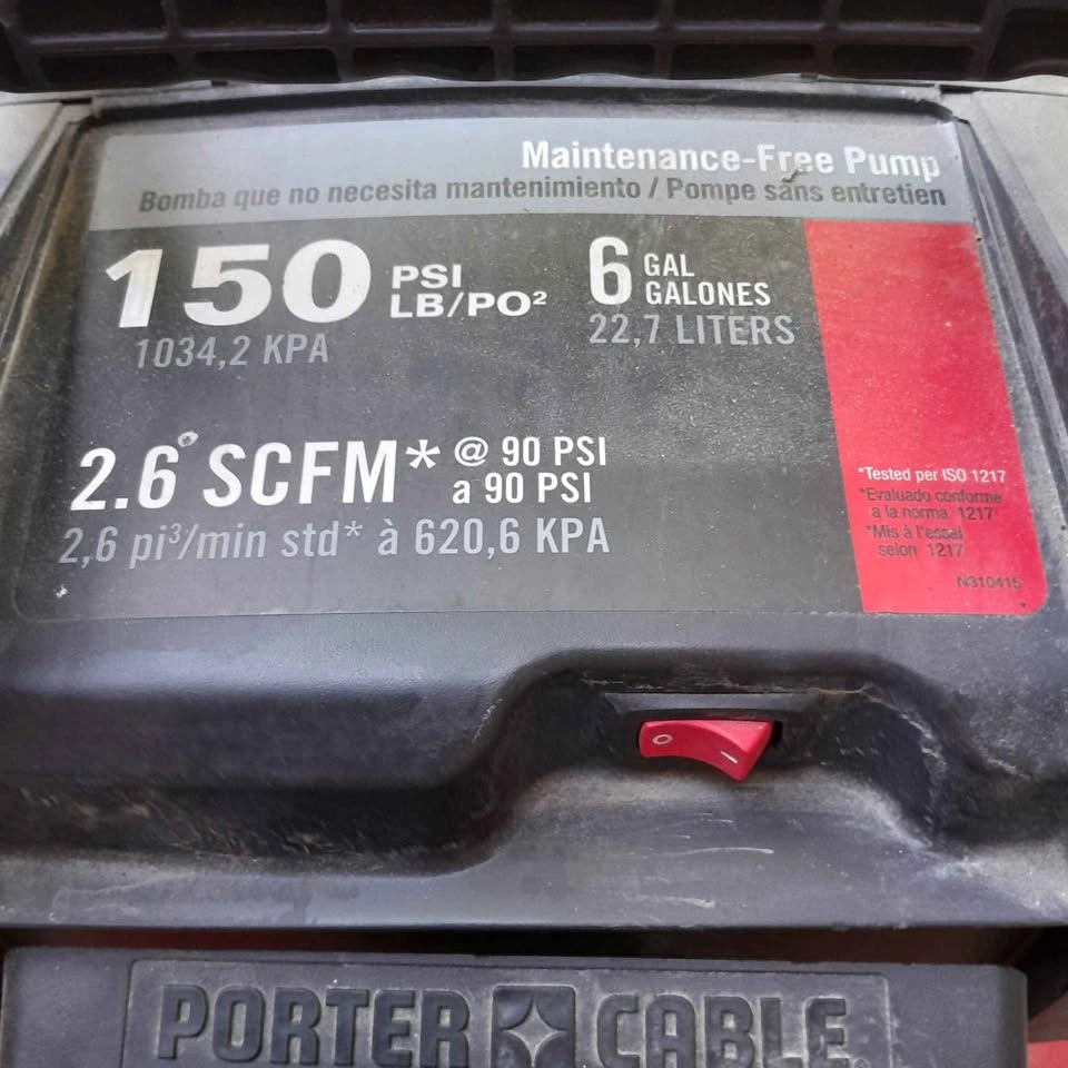 The Porter-Cable C2002 150 PSI, 6 Gal. - photo 2
