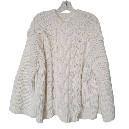 H&M Wool Blend Oversized Cottage Core Cable Knit Sweater - photo 4