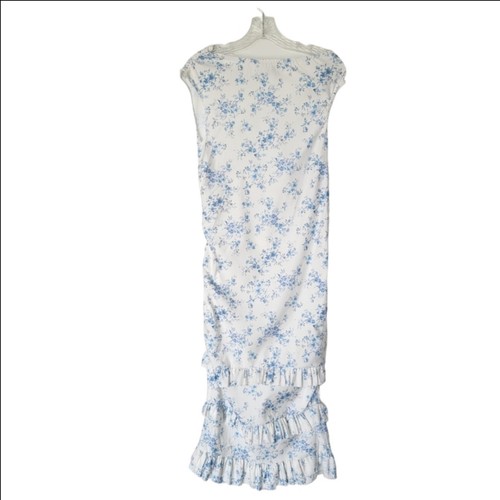 Boohoo Maternity Porcelain White Dress Light Blue Print Size 6 - photo 3
