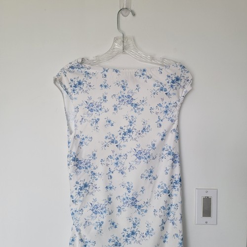 Boohoo Maternity Porcelain White Dress Light Blue Print Size 6 - photo 4