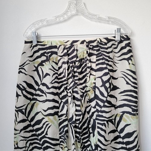MAXMARA Silk Ruffle Pencil Skirt Floral Leaf Print Size 14 - photo 3