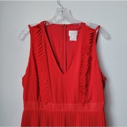 Foxiedox womens red pleated applique cocktail a-Line dress size - photo 4