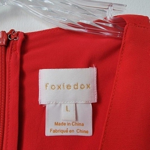 Foxiedox womens red pleated applique cocktail a-Line dress size - photo 5