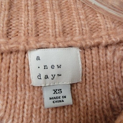 A New Day Cable Knit Embellished Crew Neck Sweater Coral Pink - photo 4